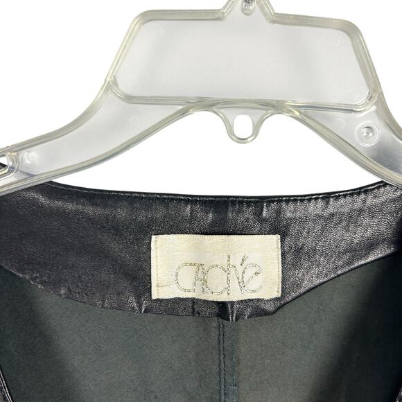 Cache Y2K Black Leather 90s Corset Front Zip Goth Sleeveless Biker Vest XL - Picture 4 of 6